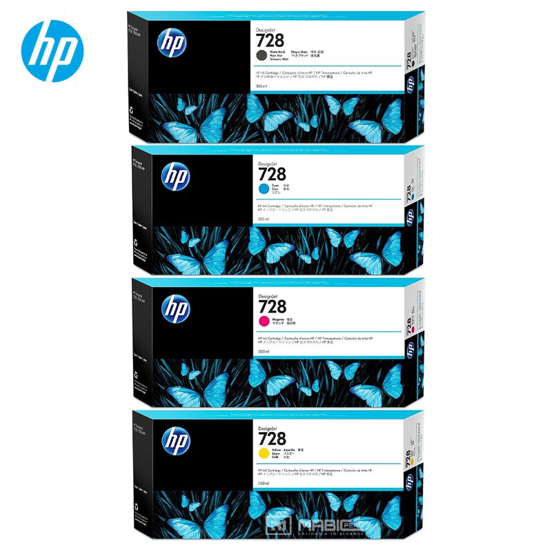 HP - Kit Tinta HP 728 DesignJet T730 T830 Original  - 300ml