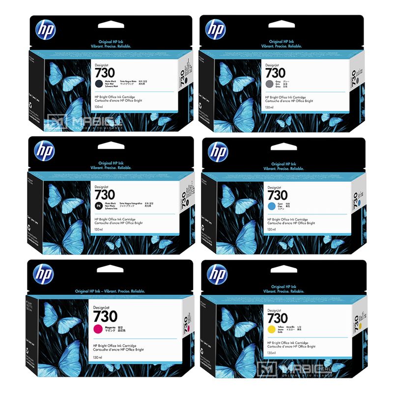 HP - Kit Tinta HP 730 DesignJet T1600 T2600 T1700 Original  - 130ml