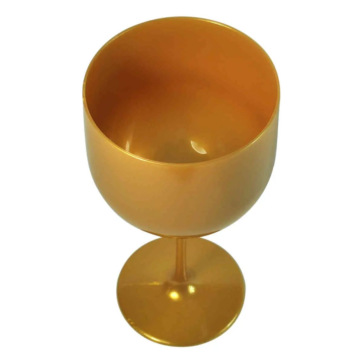 GENERICO - 4 COPAS ACRÍLICAS DORADAS PARA VINO CÓCTELES FIESTAS EVENTOS Y BRINDIS