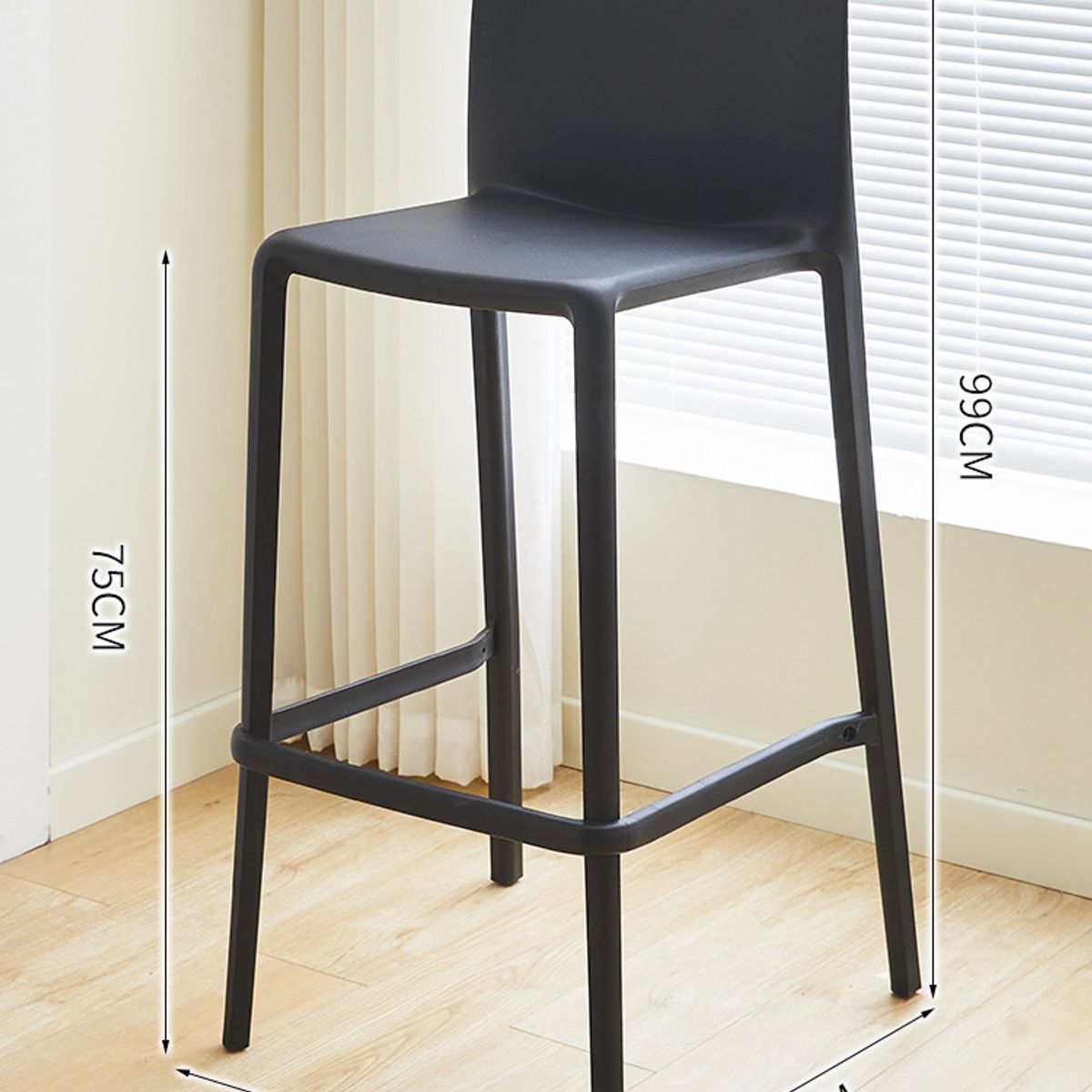 GENERICO - Silla bar negro Fluit Negro