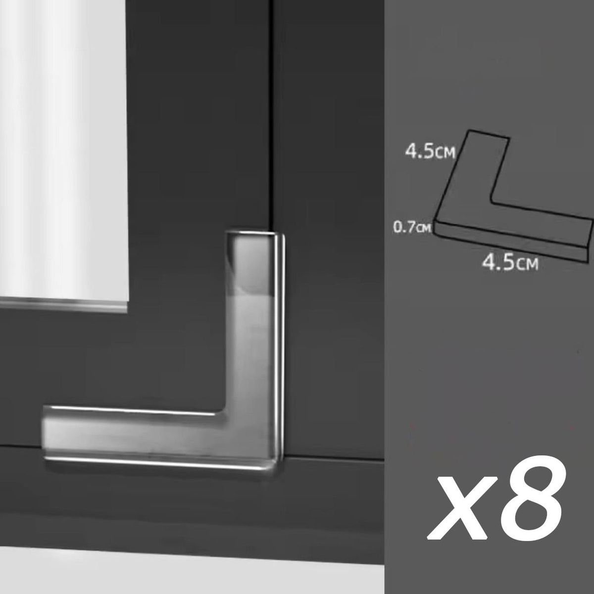 GENERICO - Protectore de Esquinas para Ventanas x8