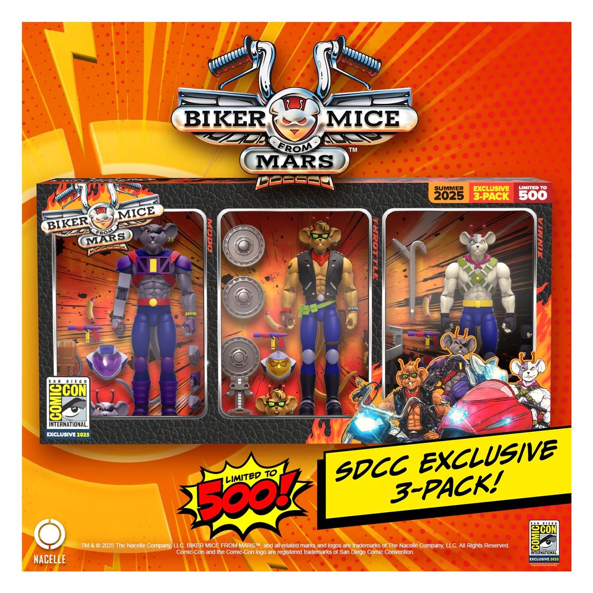 MARVEL - Set Moto Ratones Throttle Modo & Vinnie SDCC 2025