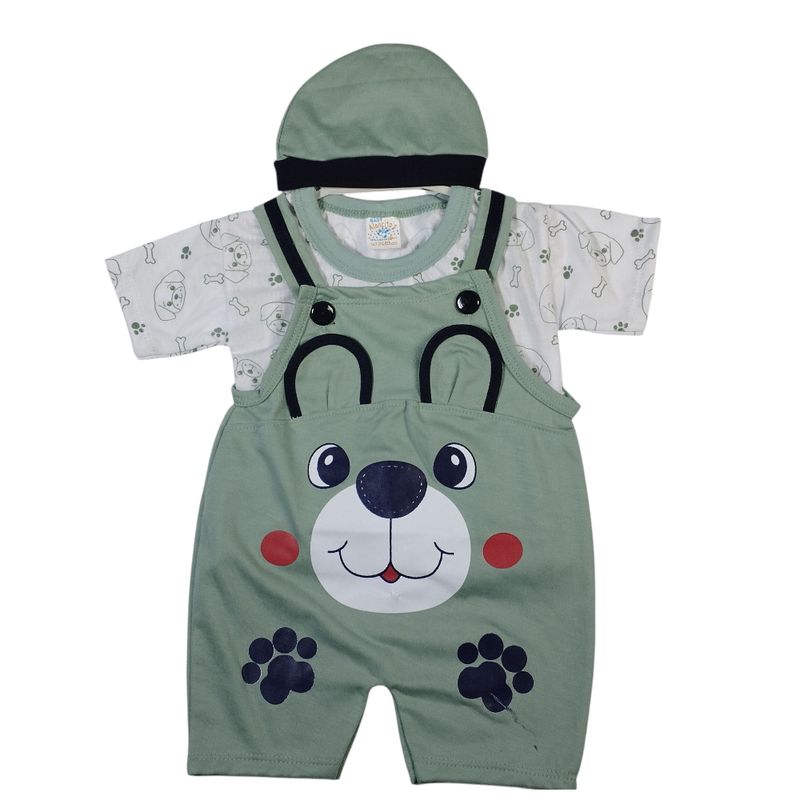 GENERICO - Overol y polo de algodón de perrito para bebés