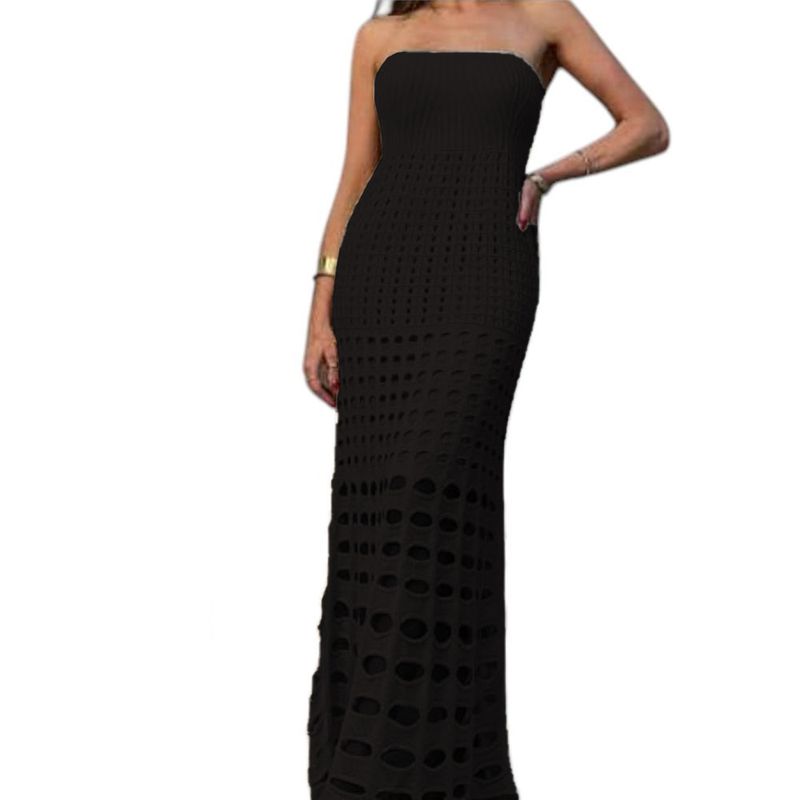 GENERICO - Vestido Mujer Hilo Maxi Bombas G359-35 Color Negro