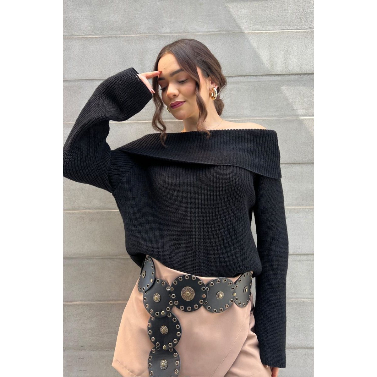 GENERICO - CHOMPA SUÉTER OFF SHOULDER PARA MUJER