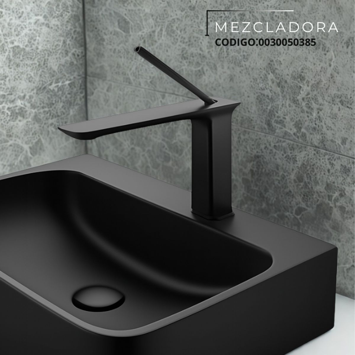 FRATELLI - MEZCLADORA MONOCOMANDO DE LAVATORIO ALTO BOSSINI BRONCE NEGRO