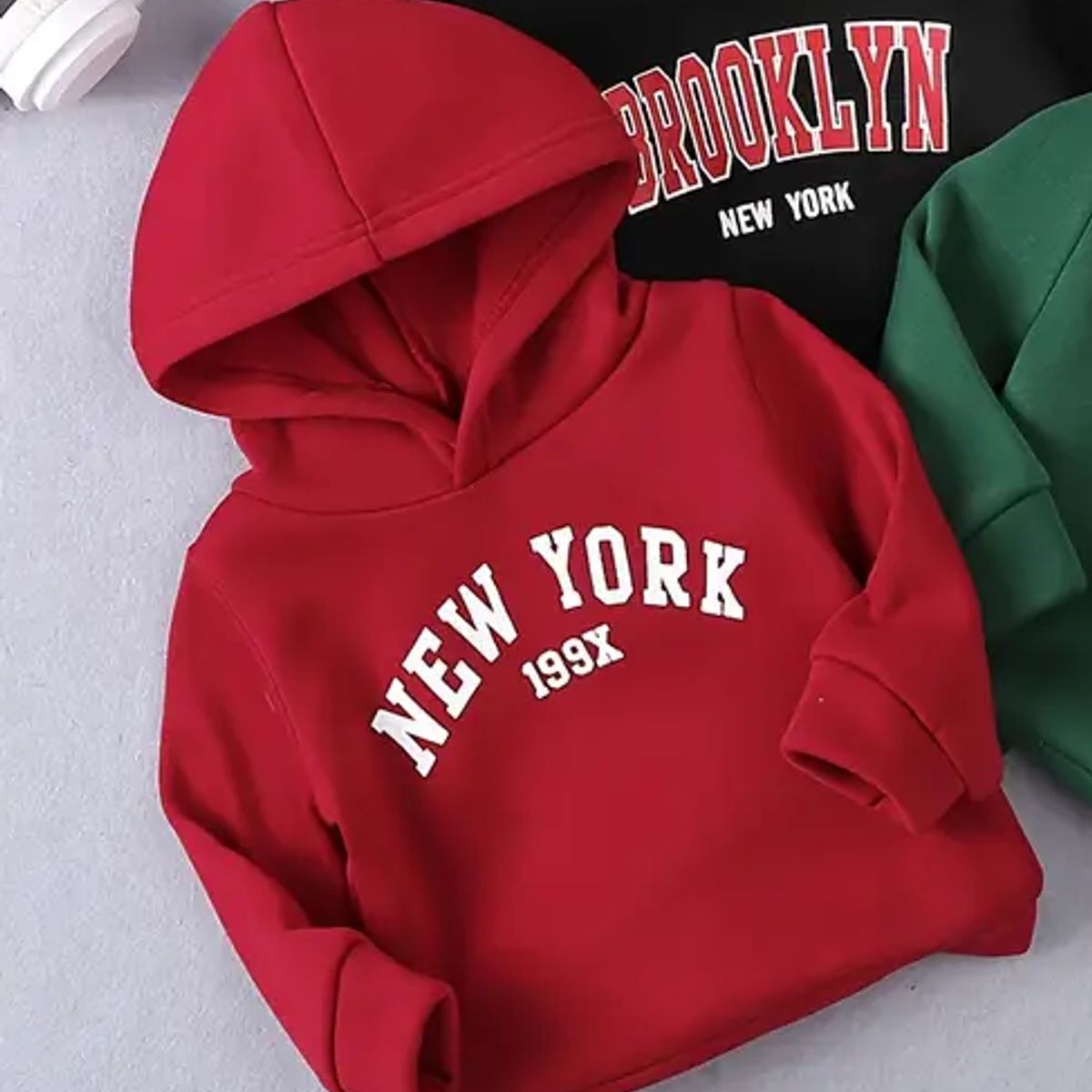 GENERICO - Polera sudadera roja con capucha para bebés