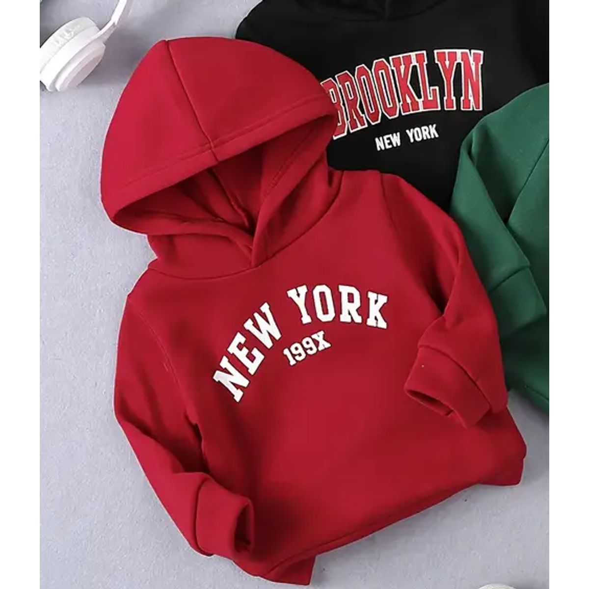 GENERICO - Polera sudadera roja con capucha para bebés