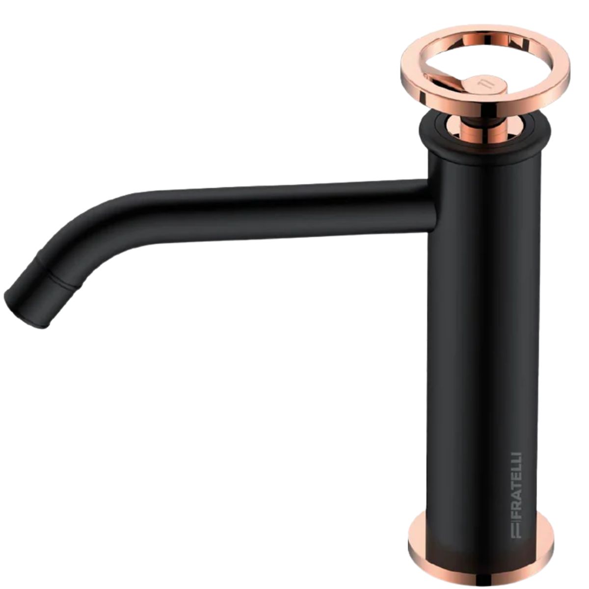 FRATELLI - MEZCLADORA MONOCOMANDO BAJO PARA LAVATORIO RIO SERIES DORADO ROSA & NEGRO