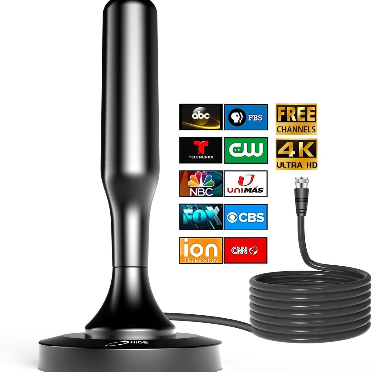 GENERICO - ANTENA TV DIGITAL 4K FHD SEÑAL AMPLIFICADA 5 mts
