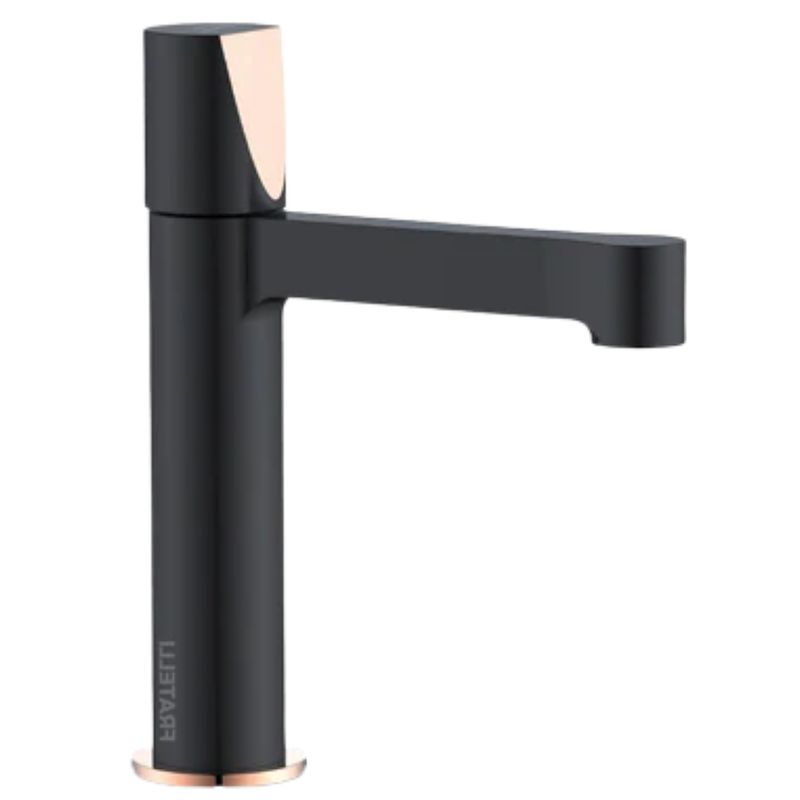 FRATELLI - MEZCLADORA MONOCOMANDO BAJO LOVE SERIES DORADO ROSA & NEGRO