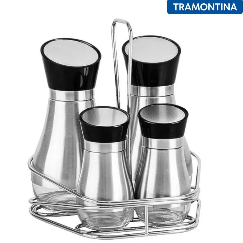 TRAMONTINA - Alcuza 4 Piezas Con Base - Tramontina