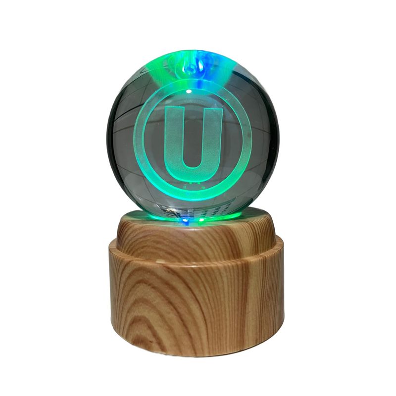 GENERICO - Lampara Bola de Cristal Multicolor Base Giratoria USB - U 8 cm