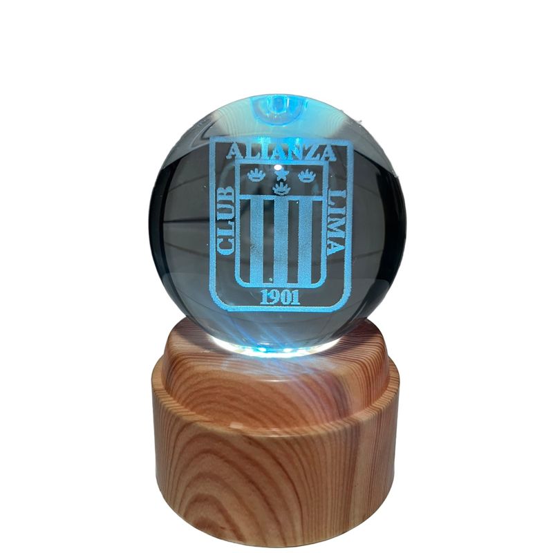 GENERICO - Lampara Bola de Cristal Multicolor Base Giratoria USB - Alianza 8 cm