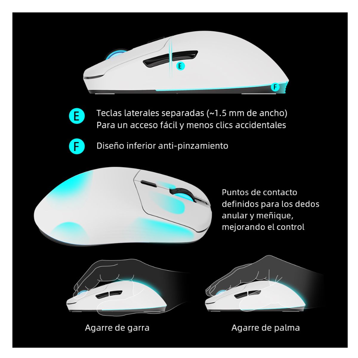 THUNDEROBOT - Mouse Gamer Inalámbrico Thunderobot ML7 Con Base 12000dpi