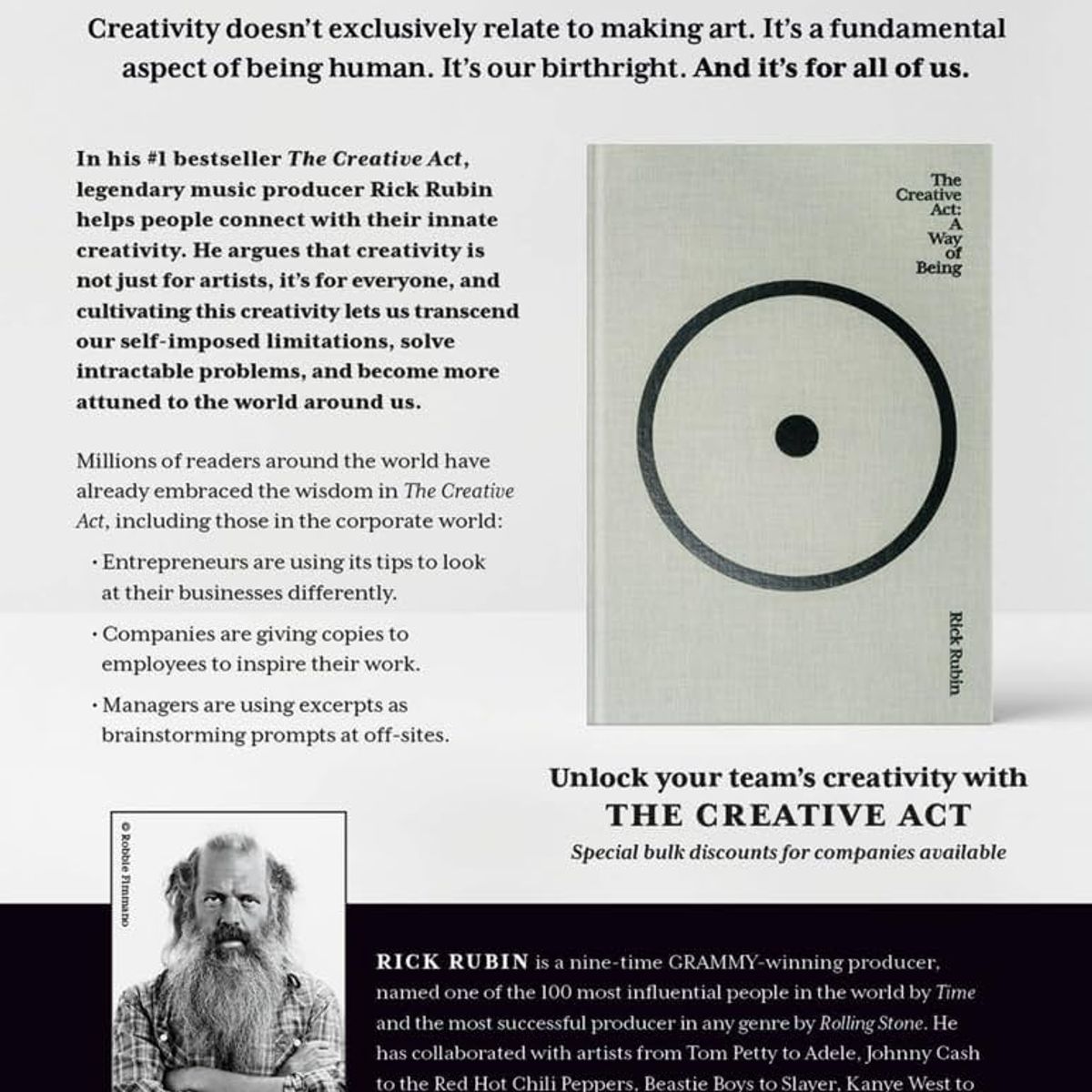 PENGUIN - The Creative Act A Way of Being  Rick Rubin-tapa dura-