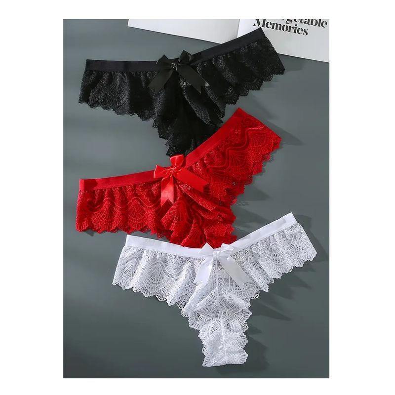 GENERICO - HILO TANGA CACHETERO DE ENCAJE SEXY