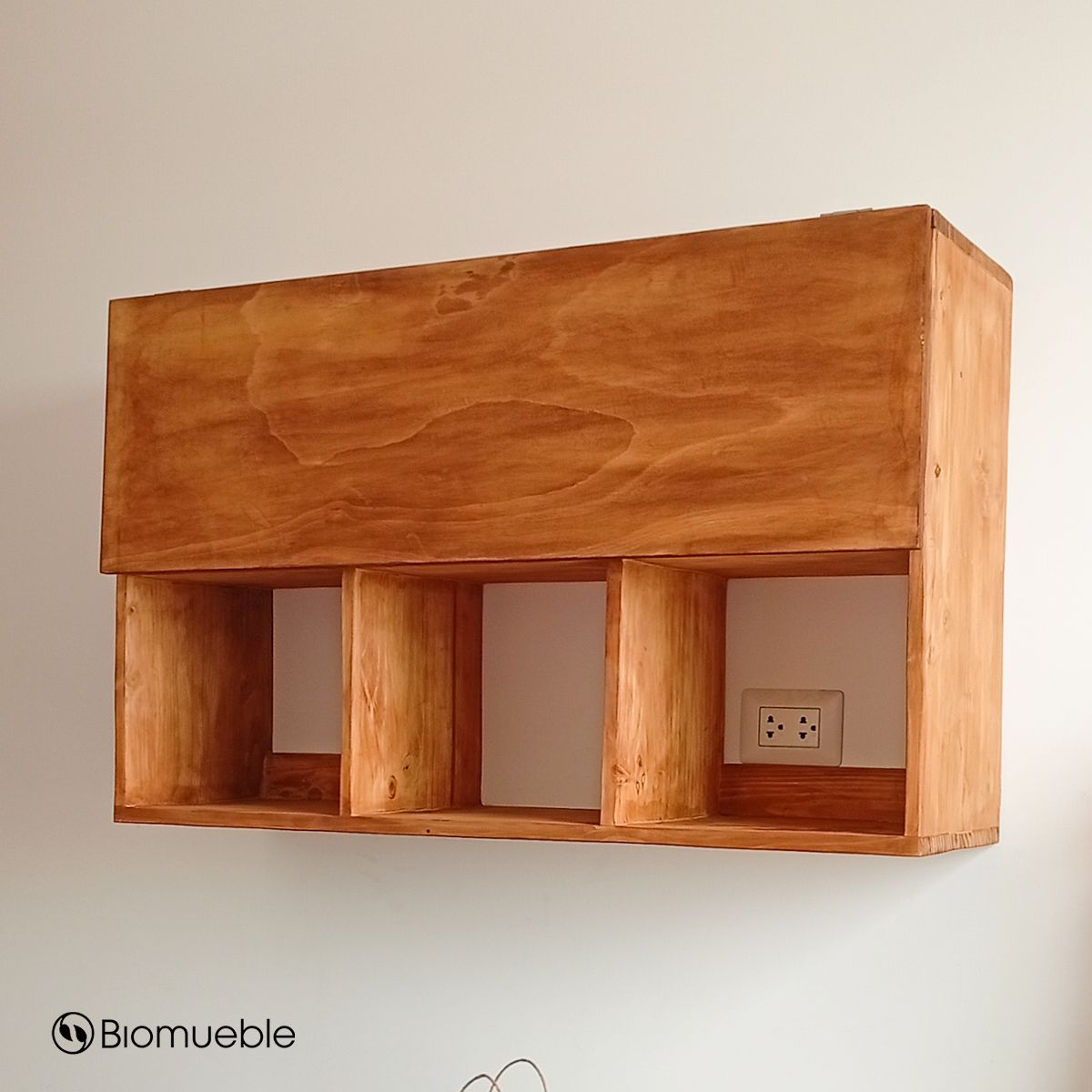 GENERICO - Organizador de Pared Siena  Madera Reciclada - Color Cedro
