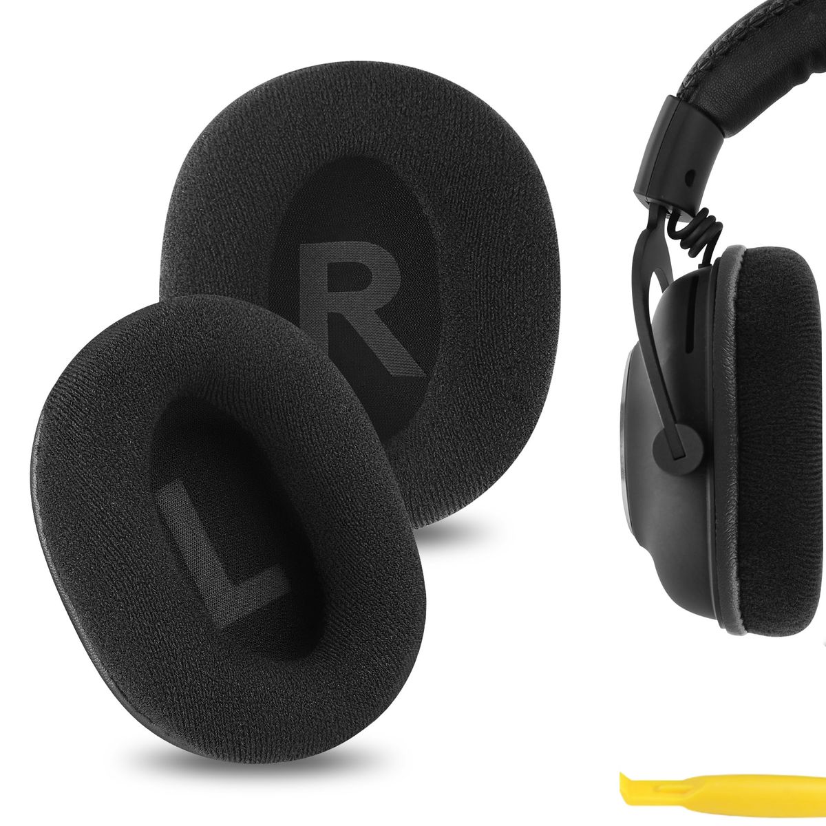 GENERICO - Almohadillas para audífonos Logitech G Pro X negro tela