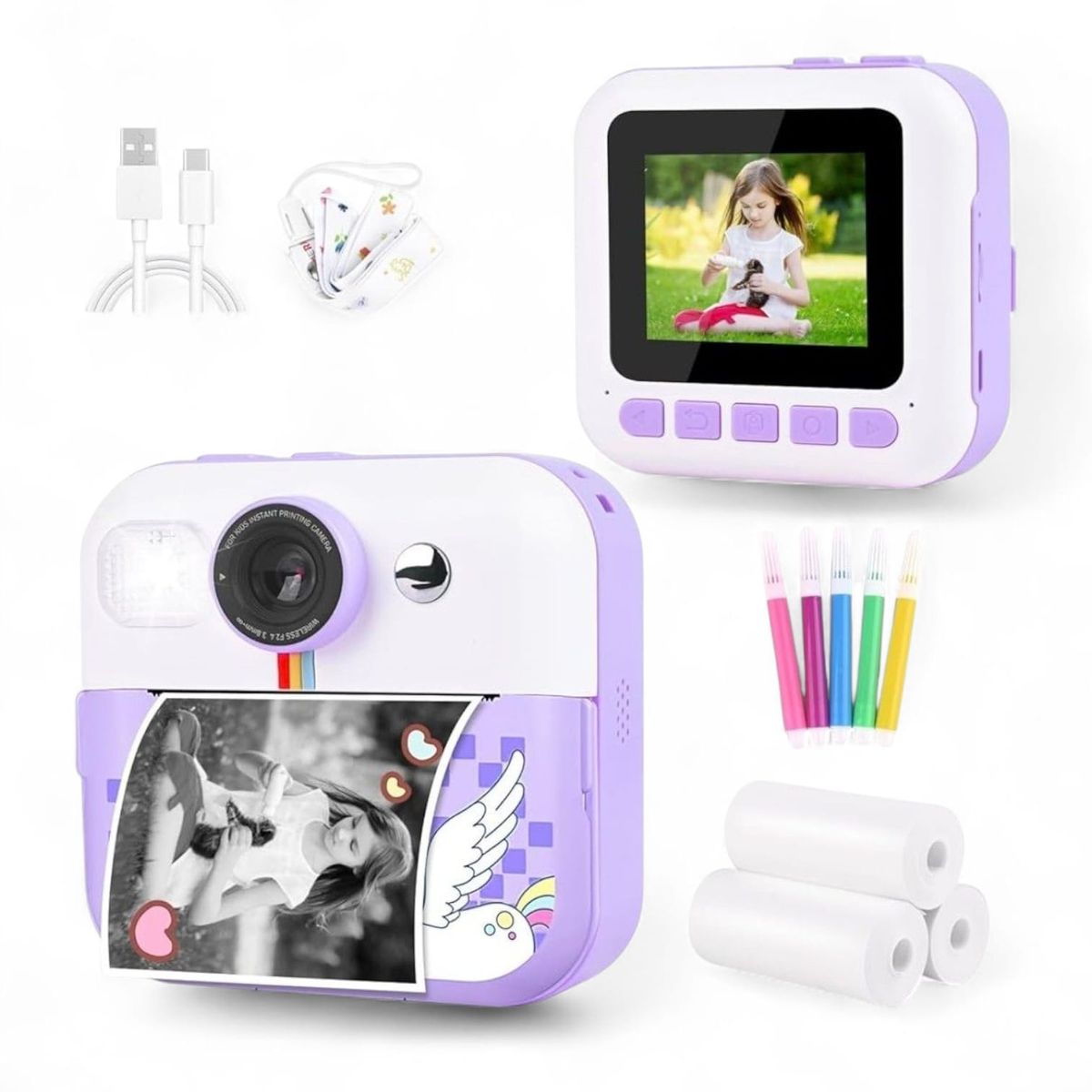 GENERICO - Mini Cámara Instantánea Infantil con Impresora Térmica