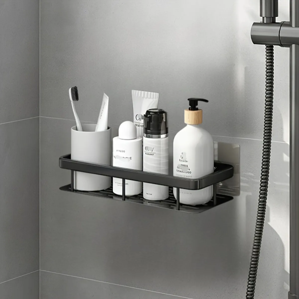 GENERICO - Repisa Organizador De Baño De Aluminio - Negro