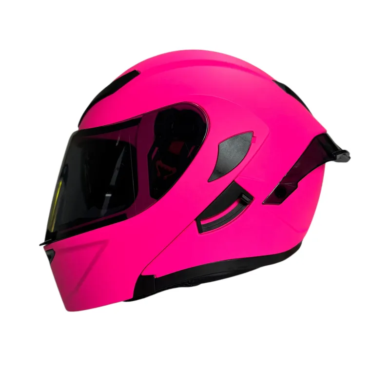 GENERICO - CASCO ABATIBLE XTREME ROSADO VISOR OSCURO TALLA M