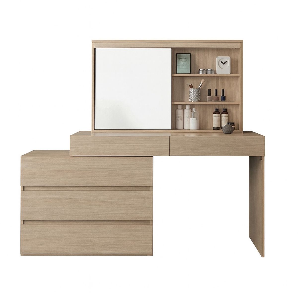 TU MESITA - Tocador Moderno Nyla 5 Cajones Color Manzano TU MESITA