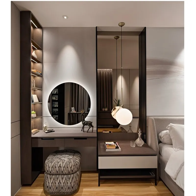 TU MESITA - Tocador más Velador y Estantes Moderno Della Color FumeCapri TU MESITA