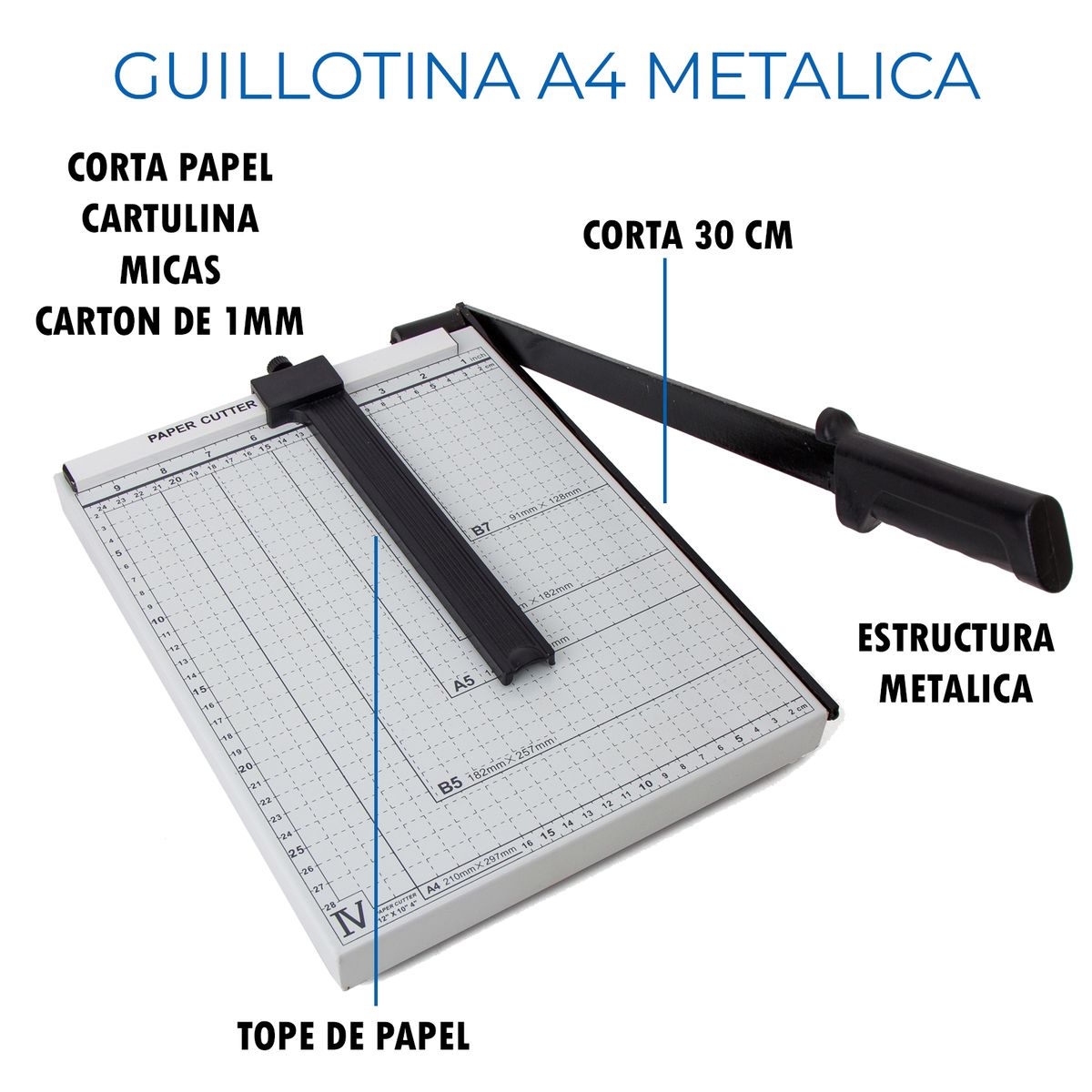 GENERICO - Guillotina de Papel A4 (Corta 10 Hojas)