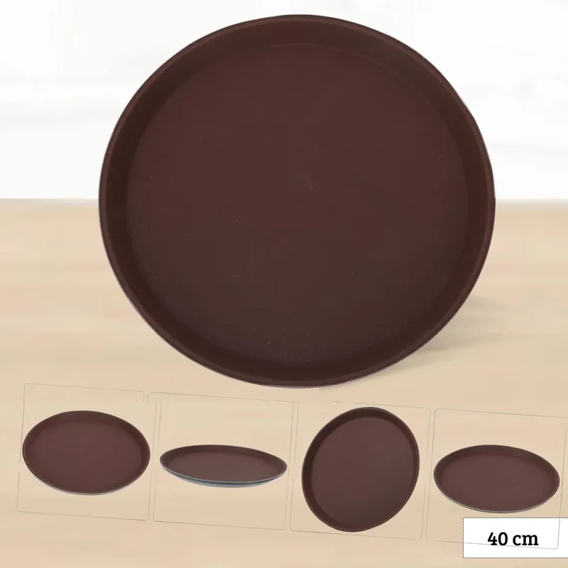 ICHIMATSU - Azafate Antideslizante Redondo 40 cm Marron