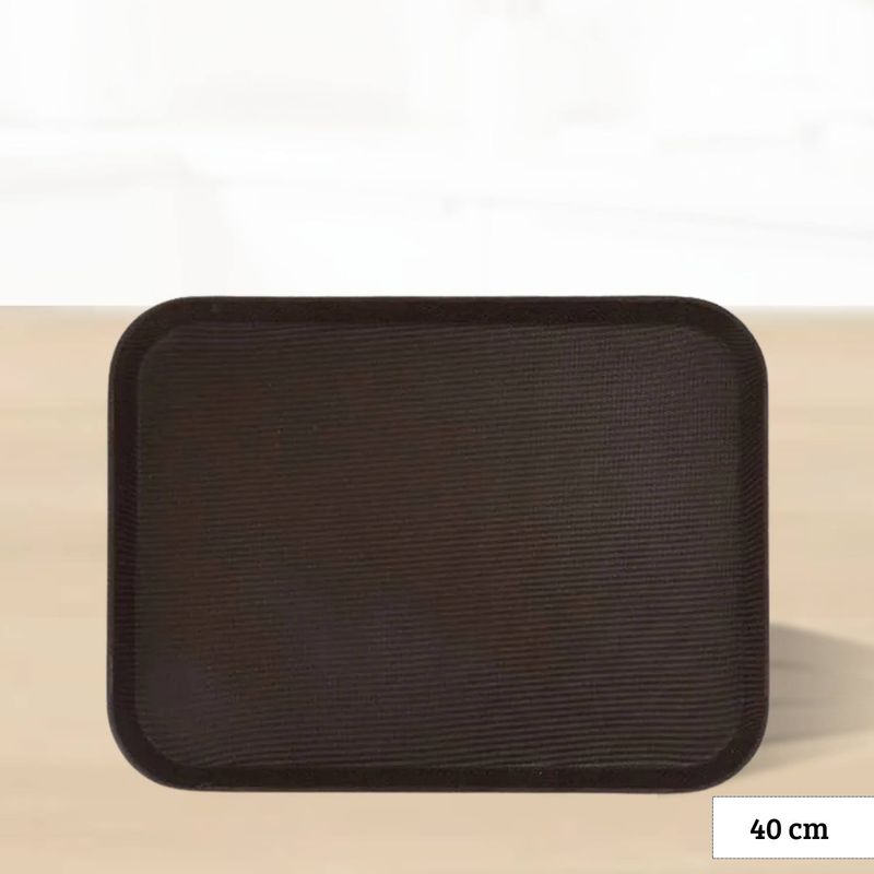 ICHIMATSU - Azafate Antideslizante Cuadrado 45 cm Marron