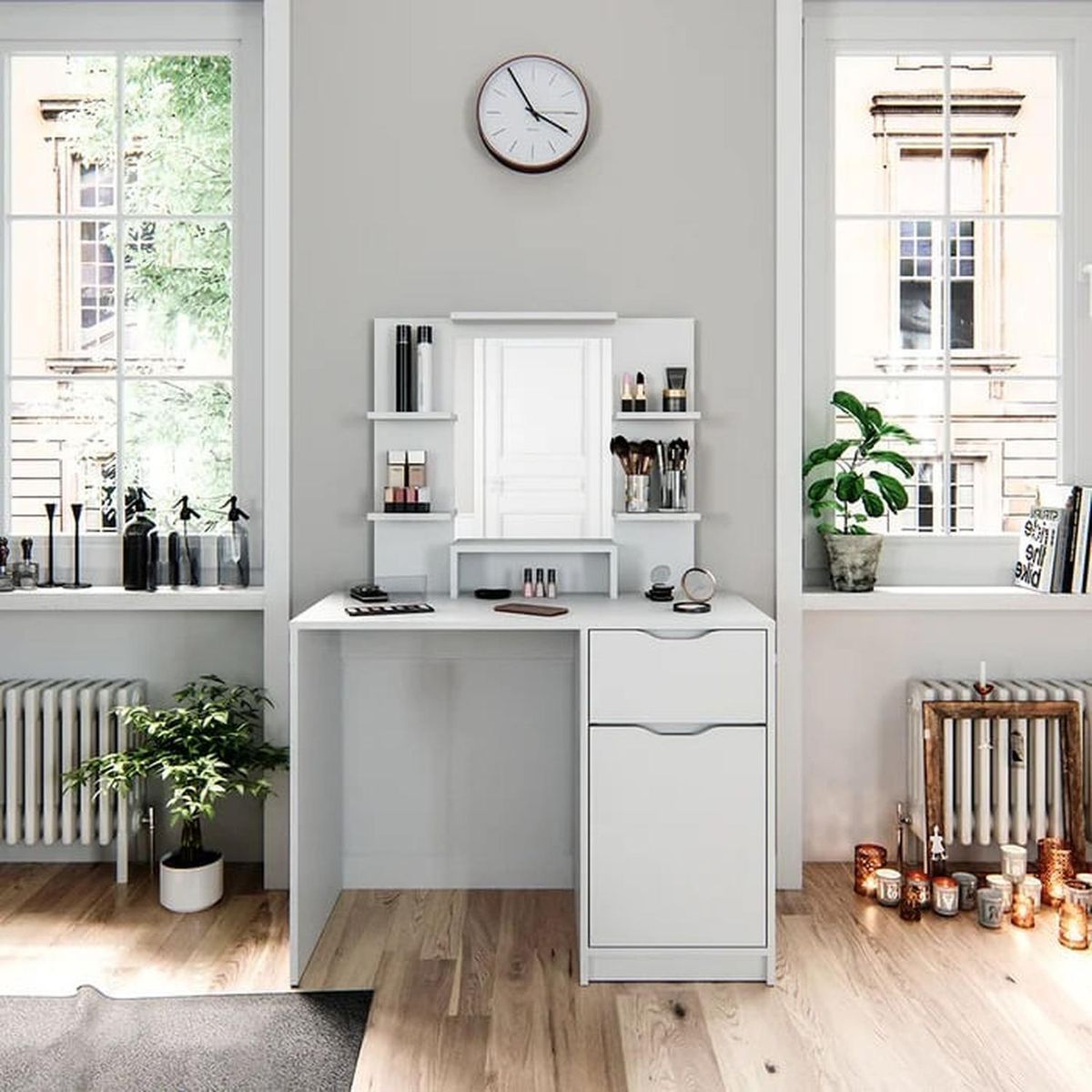 MUEBLES CRISOSTOMO - Tocador de Maquillaje Blanco 100cm