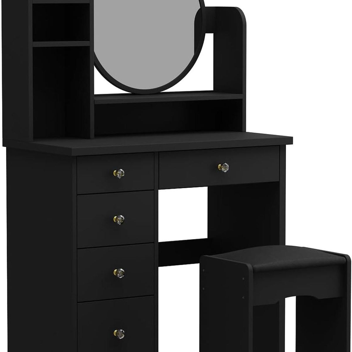 MUEBLES CRISOSTOMO - Tocador de Maquillaje Melamina Negro 80cm