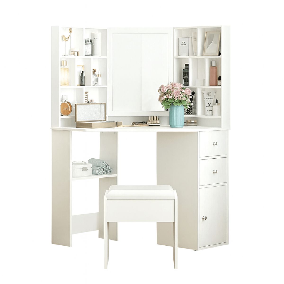 MUEBLES CRISOSTOMO - Tocador Esquinero de Melamina 117cm