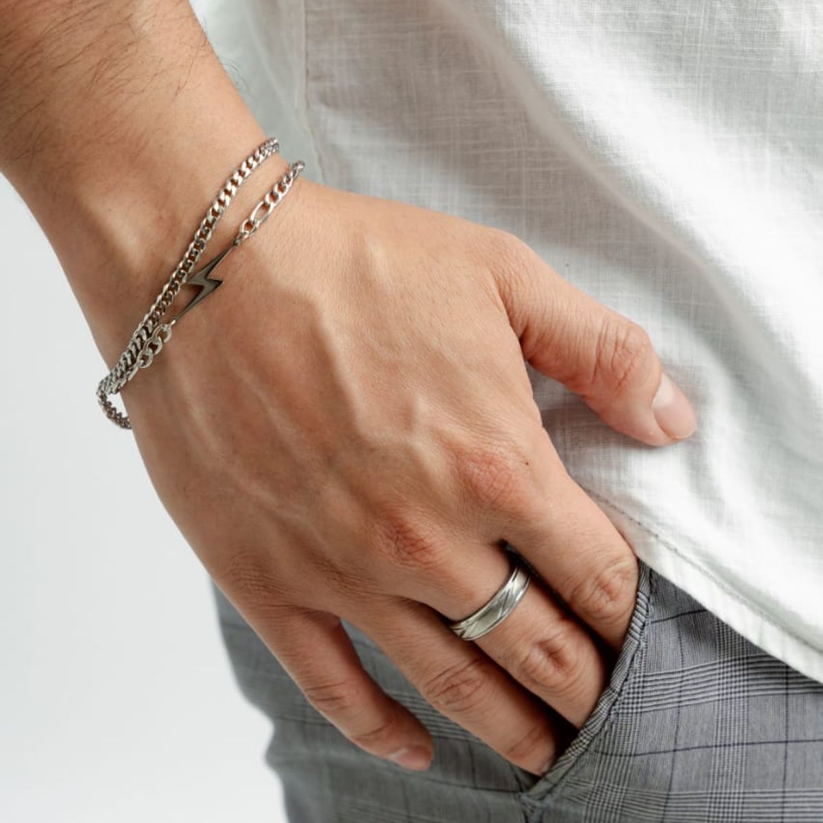 GENERICO - Pulsera Giovane Fina para Hombre