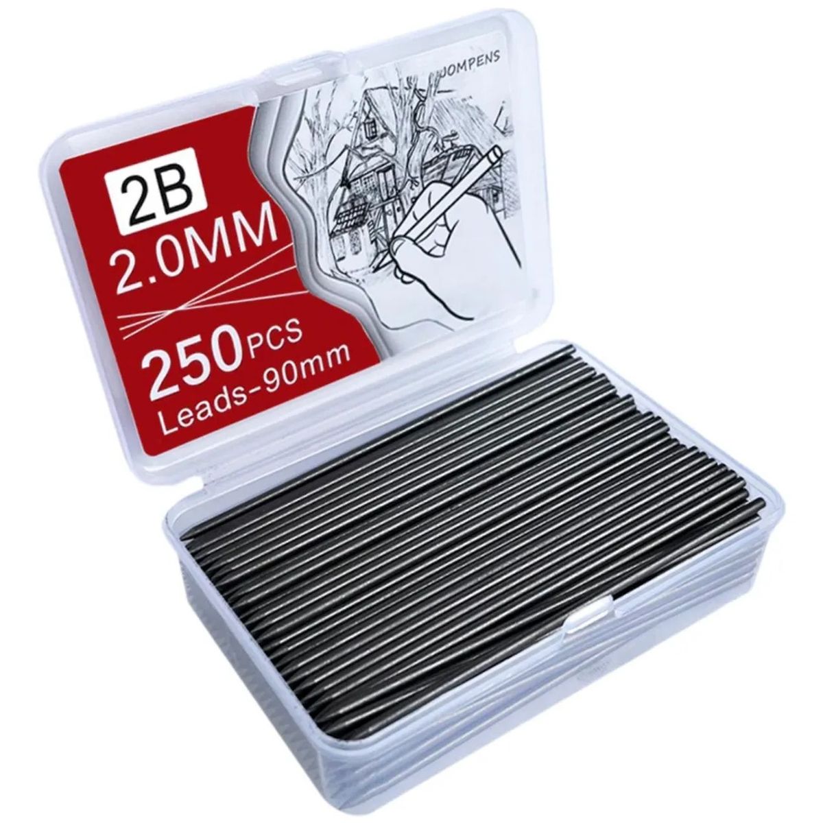GENERICO - 250 Recambios De Mina Portaminas De 2.0 Mm 2b