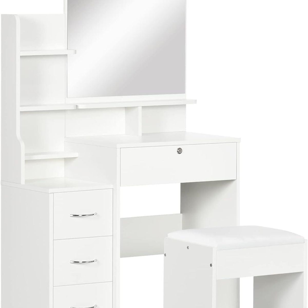 MUEBLES CRISOSTOMO - Tocador Moderno de Melamina Blanco 80cm