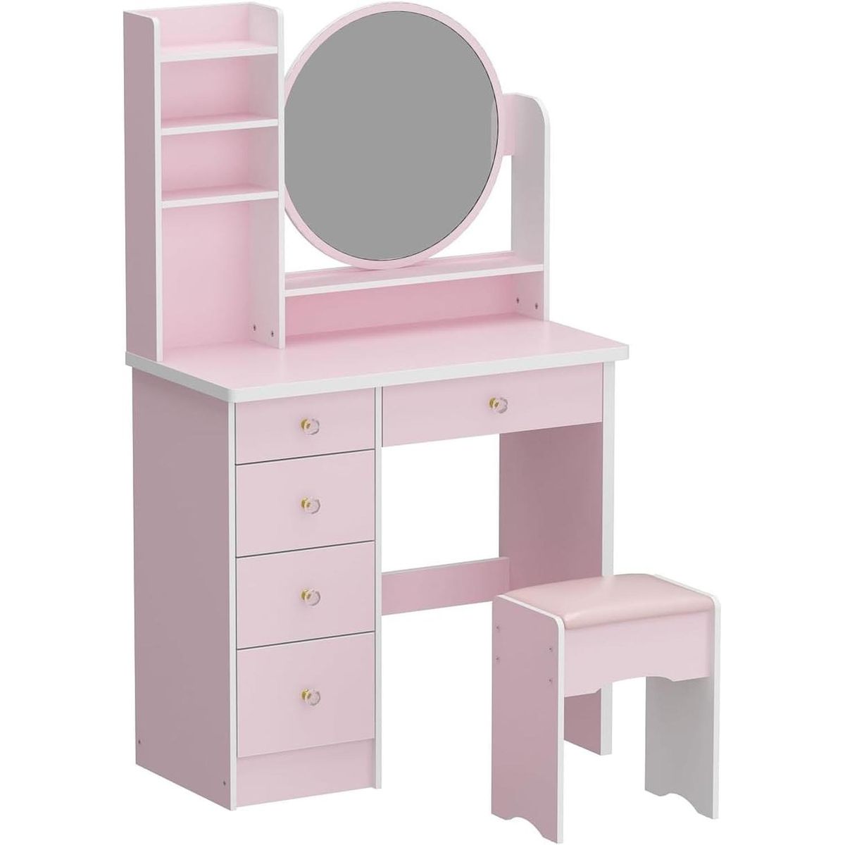 MUEBLES CRISOSTOMO - Tocador de Maquillaje Melamina Rosa 80cm
