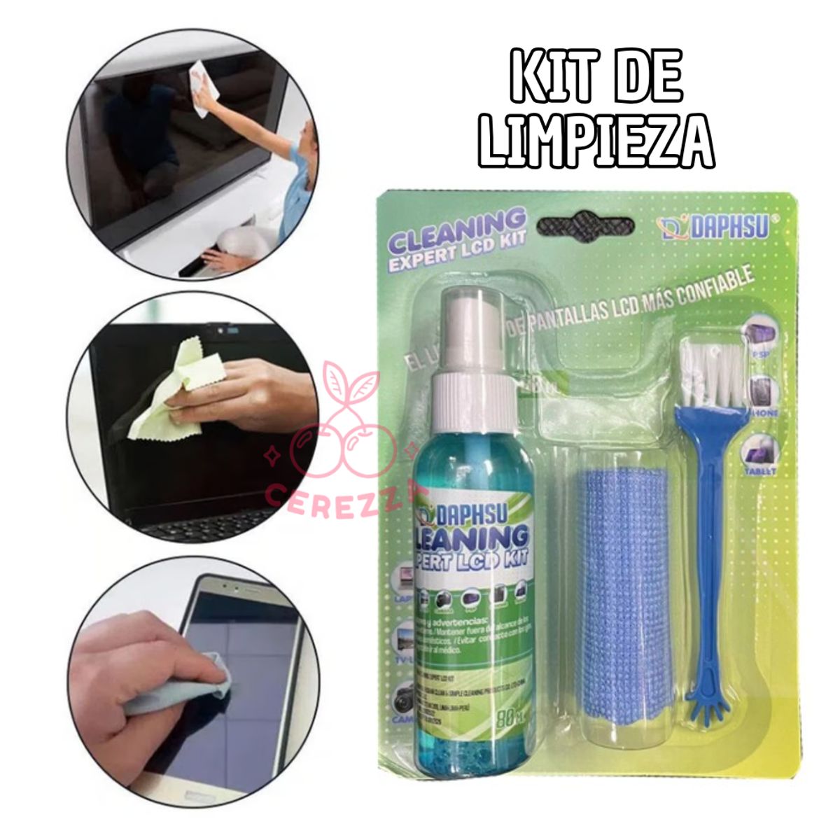 GENERICO - SET DE LIMPIEZA PARA PANTALLAS Laptop Monitores Tv Led Celulares Y Mas