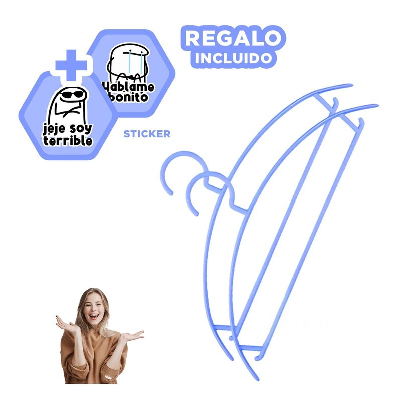 GENERICO - Pack12 Colgador Compacto y Ligero Azul Y+Regalo Stickers