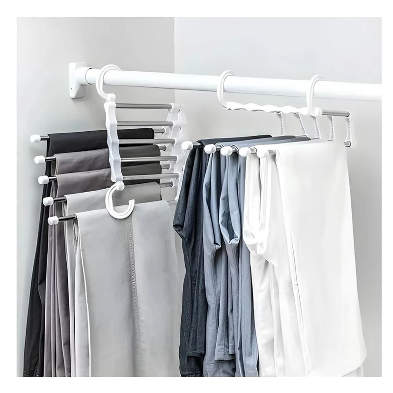 GENERICO - Pack6 Colgador Util y Practico de Pantalones en Color Blanco