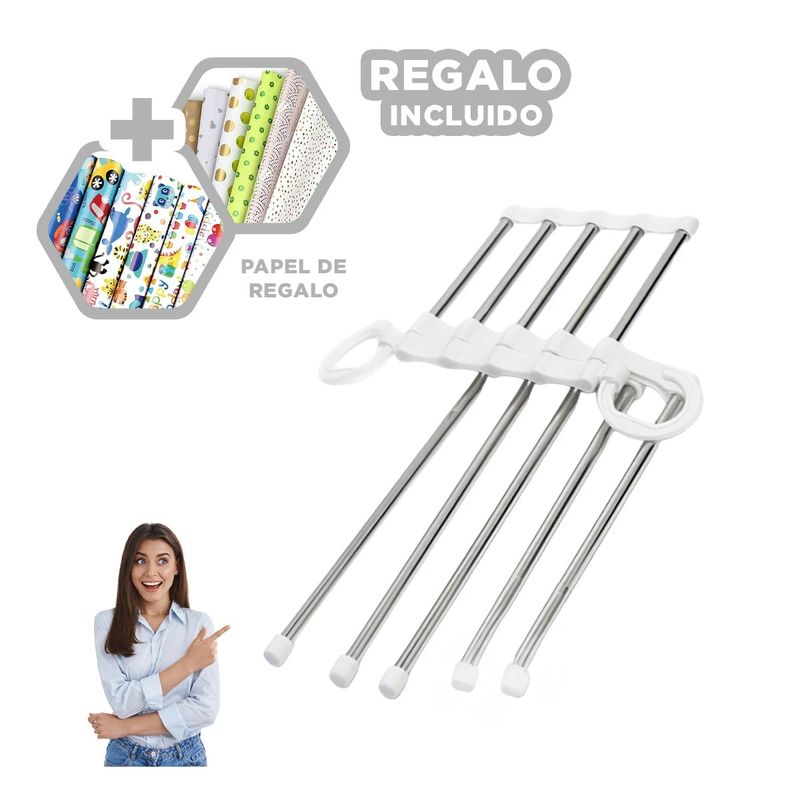 GENERICO - Pack6 Colgador Compatible en Blanco Y+Papel de Regalo