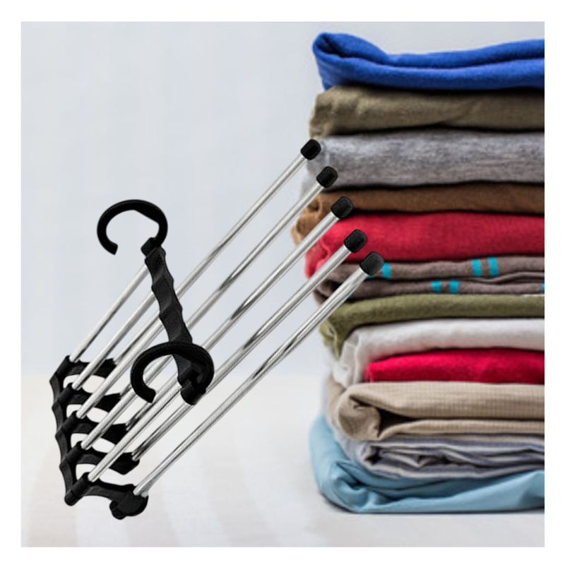 GENERICO - Pack4 Colgador Ideal para Pantalones en Negro