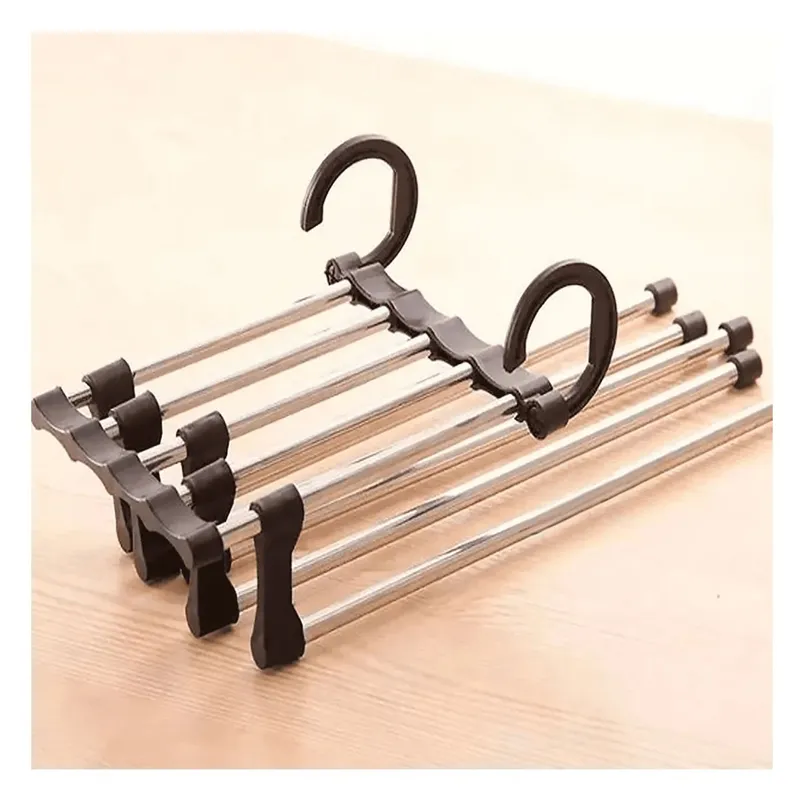 GENERICO - Pack4 Colgador Diseño 5 en 1 en Negro Y+Papel de Regalo