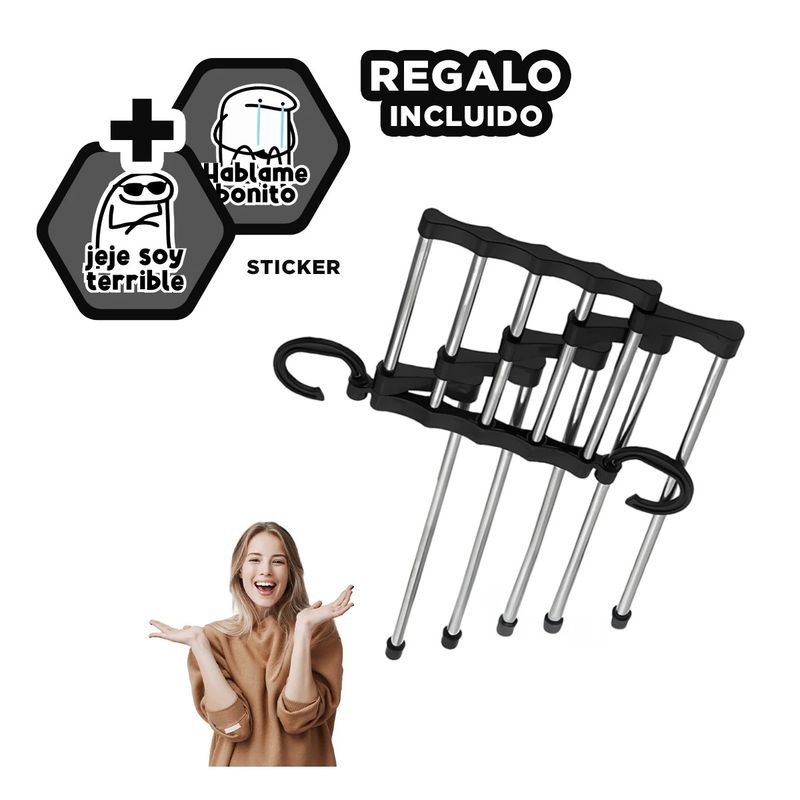 GENERICO - Pack12 Colgador Funcional y Durable Negro Y+Regalo Stickers