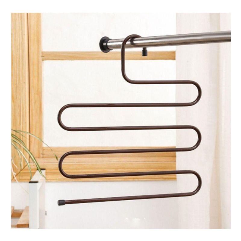 GENERICO - Pack4 Colgador de Prendas Color Marron Y+Papel de Regalo