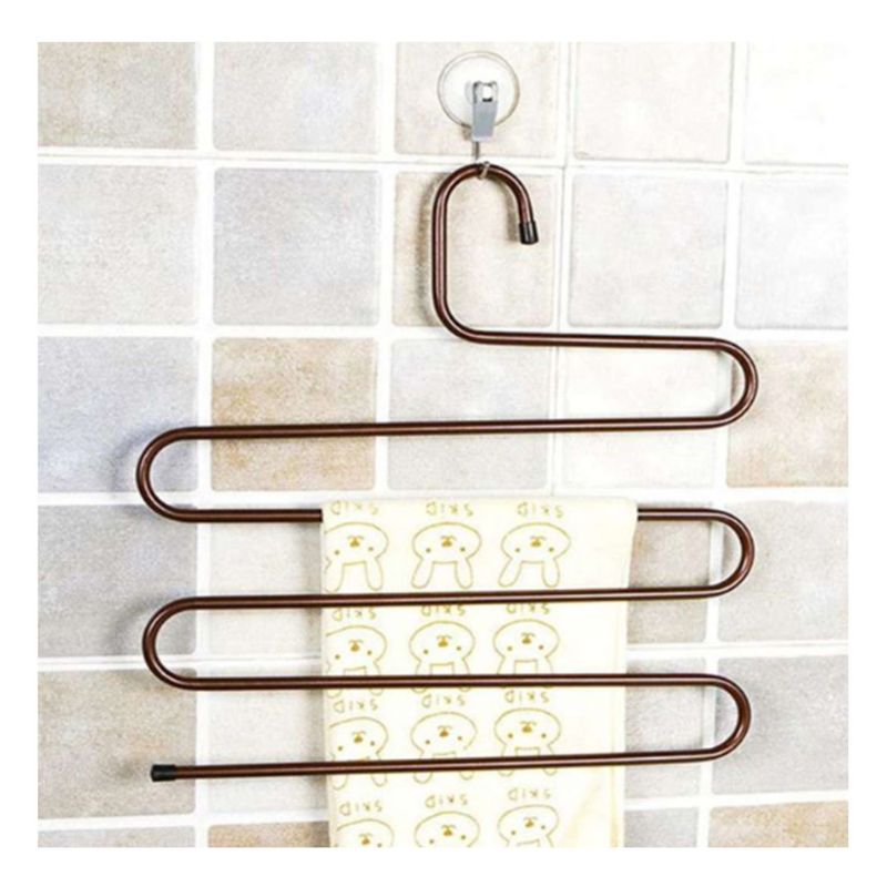 GENERICO - Pack4 Perchero Tipo S en Marron Y+Regalo Stickers