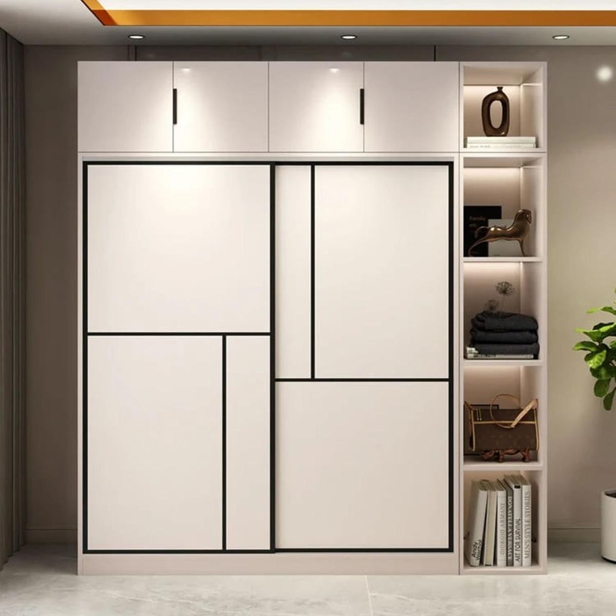 MUEBLES CRISOSTOMO - Ropero de Melamina con Luces LED Blanco 180cm