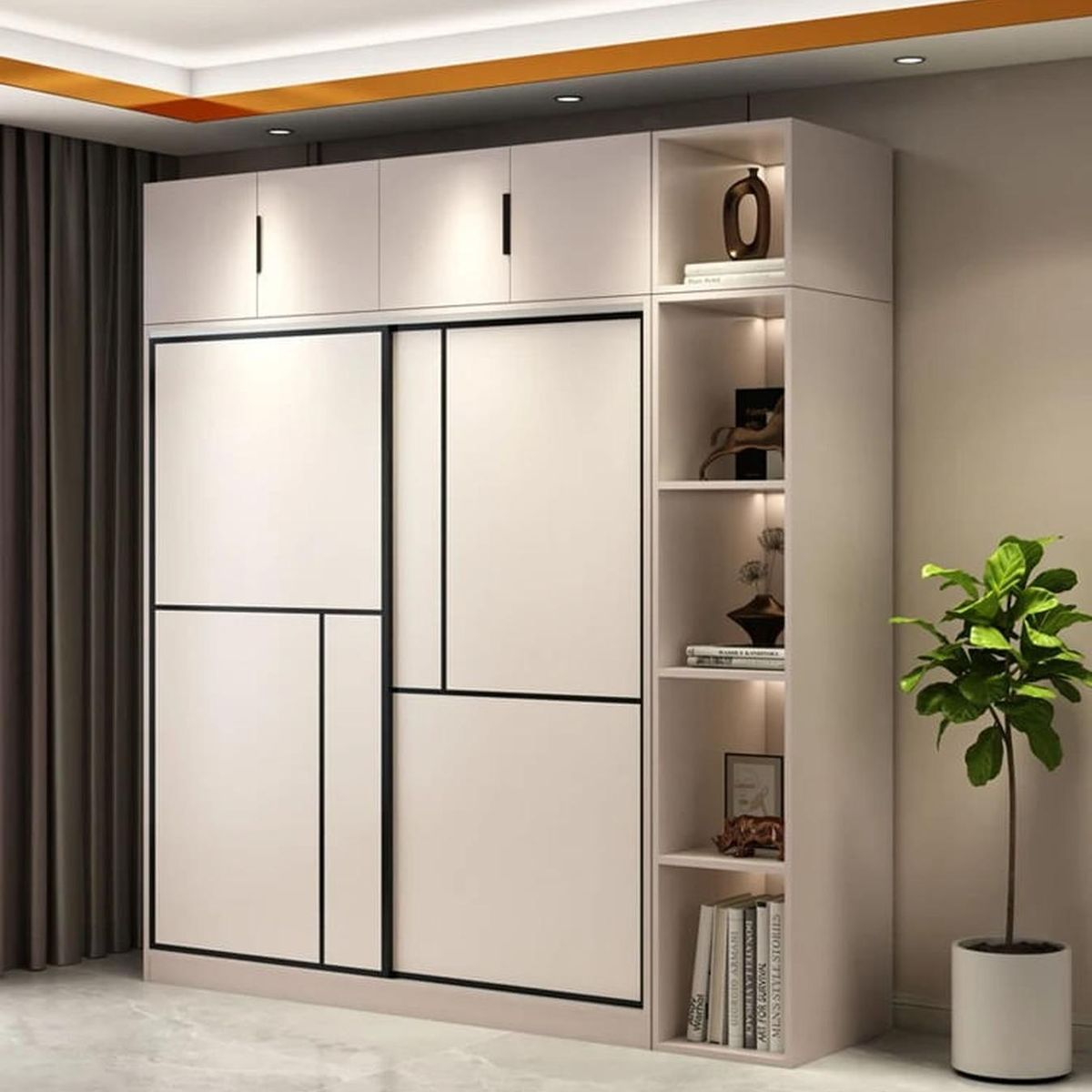 MUEBLES CRISOSTOMO - Ropero de Melamina con Luces LED Blanco 180cm