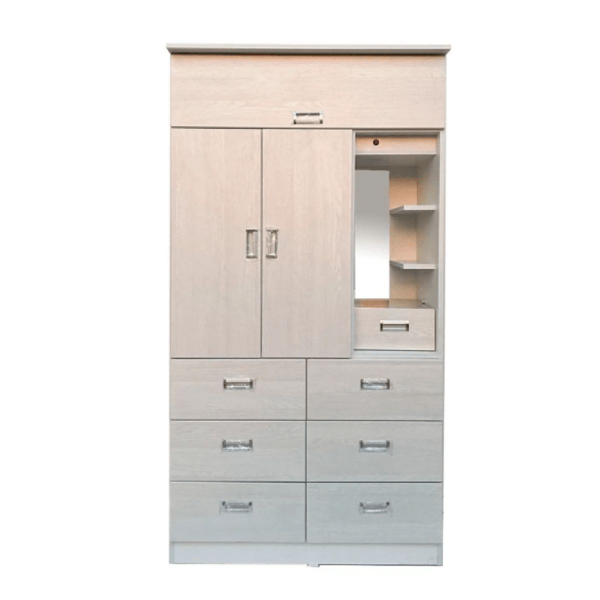 MUEBLES CRISOSTOMO - Ropero de Melamina 3 Puertas con Espejo Malva